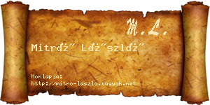 Mitró László névjegykártya